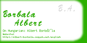 borbala albert business card